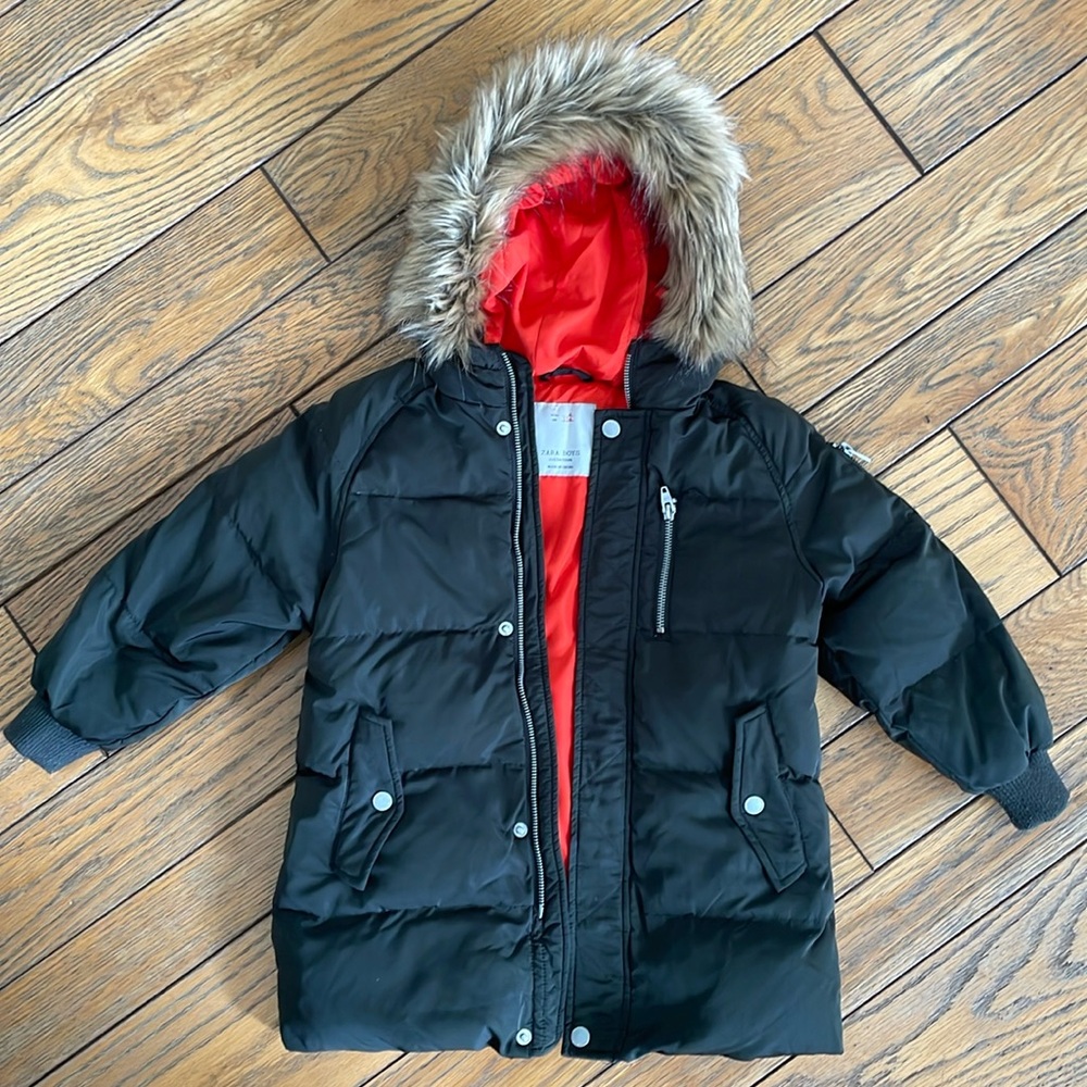 ZARA Boys Army Green Parka, 6